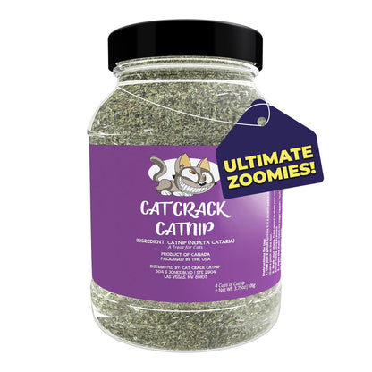 HOTCat Crack Catnip, Zoomie-Inducing Cat Nip, 100% Natural North American Made | 100% Natural, Safe & Non-Addictive Catnip Treats Used to Supplement Cat Nip Toys, Spray, & Accessories (1 Cup)