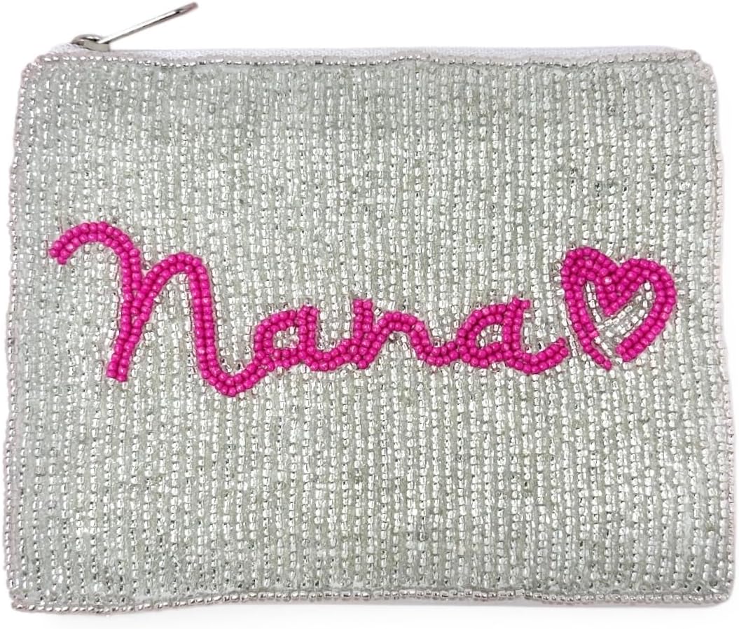 HOTNANA Beaded Coin Purse Pouch, Gifts for Grandma, Small Wallets, Nana Gifts, Beaded Pouch Purse, Birthday Mothers Day Gift