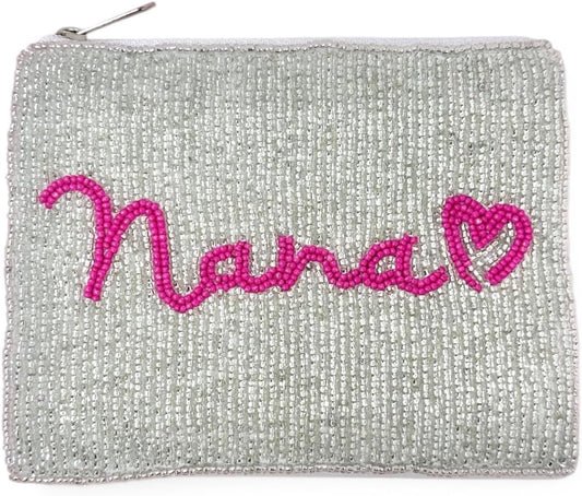 HOTNANA Beaded Coin Purse Pouch, Gifts for Grandma, Small Wallets, Nana Gifts, Beaded Pouch Purse, Birthday Mothers Day Gift