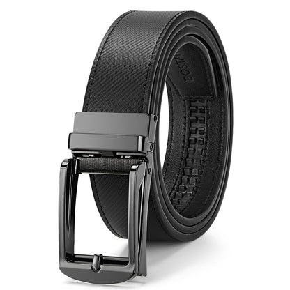 HOTBOSTANTEN Mens Belt Leather Ratchet 1 3/8'' Belt For Men Gift Dress and Casual with Adjustable Buckle, Trim to Fit