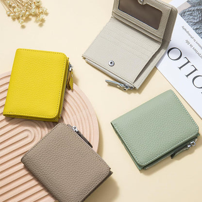 HOTGenuine Leather Womens RFID Blocking Bifold Wallet Zipper Pocket ID Window | Multi Card Slots for Credit Cards, Separate Cash & Coin Zipper Pocket, Anti-theft RFID Shielding Purse for Women