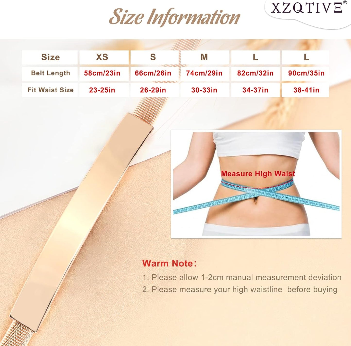 HOTXZQTIVE 2 Pieces Women Skinny Metal Chain Waist Belt Stretchy Saree Cinch Belt for Dress Gold Sliver