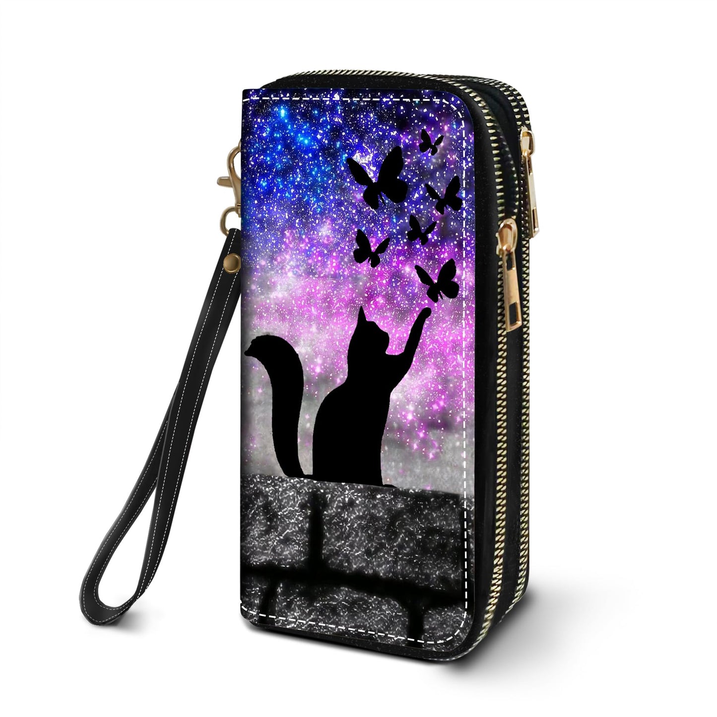 HOTWomen's Large Capacity Wallet PU Leather Double Zipper Clutch Purse Multifunctional Wallet with Removable Wristlet Strap for Smart Phone/Coin/Card/Cash, Floral Quotes Bible Verse Philippians 4-13