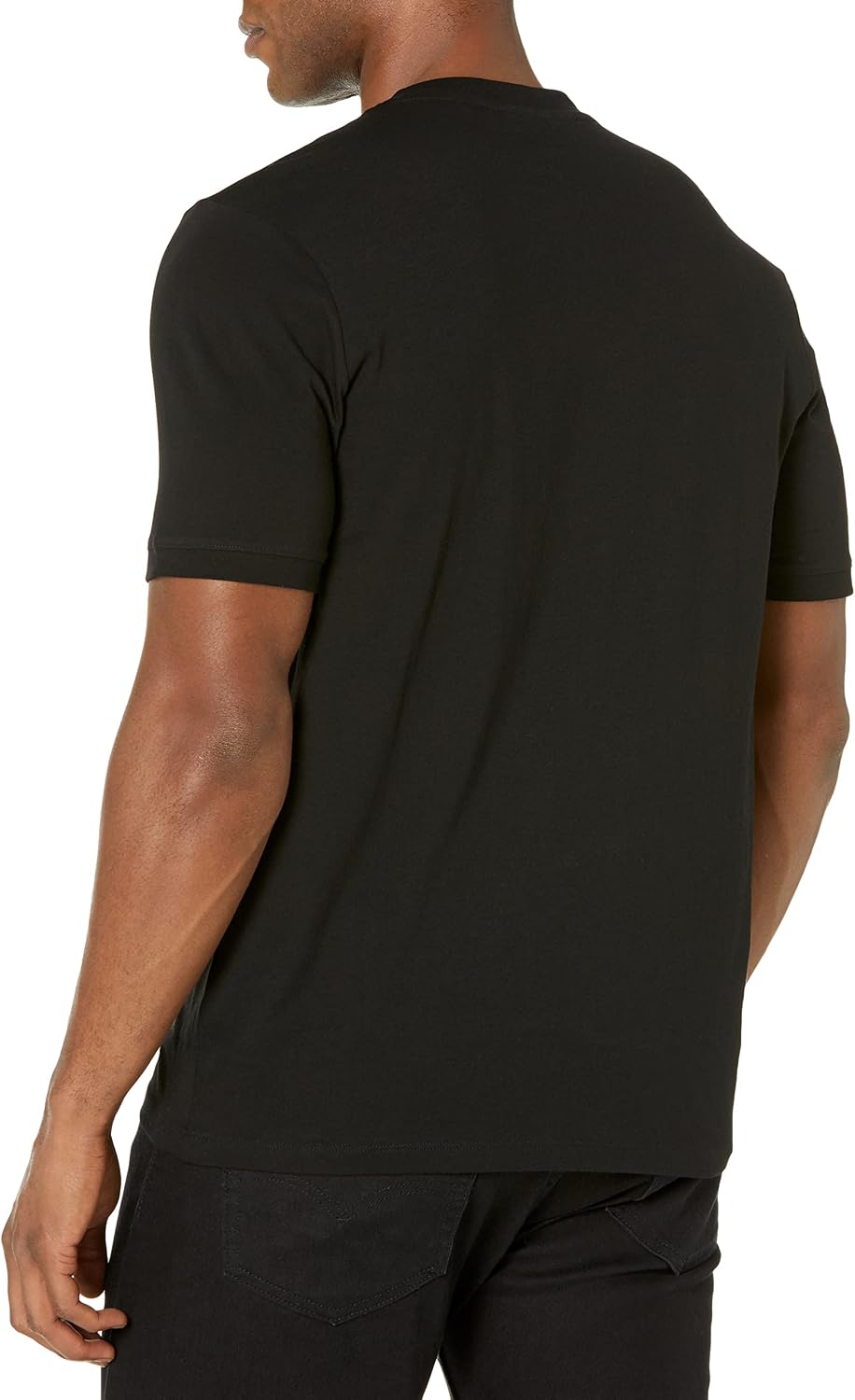 HOTHugo Mens Ribbed Crew Neck Regular Fit Center Logo T-Shirt