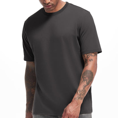 HOTVEIISAR Men's Heavy Weight Crew Neck T-Shirt Mens Premium Cotton Tee - Pre Shrunk S-3XL