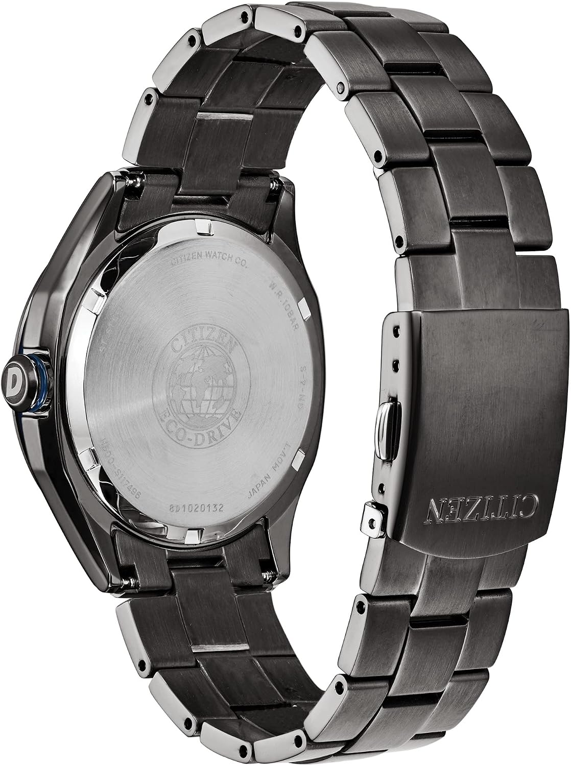 HOTCitizen Men's Eco-Drive Weekender 3-Hand Date Watch in Black IP Stainless Steel, Blue Dial (Model: AW1147-52L)