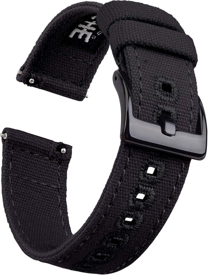 HOTRitche Christmas Gift Canvas Vintage Quick Release Watch Band 18mm 20mm 22mm 24mm Replacement Watch Straps for Men Women, White Elephant Gifts, Stocking Stuffers for Men, Father's Day gifts