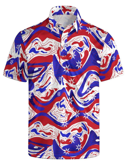 HOTGolf Polo Shirts for Men Funny Print Quick Dry Short Sleeve Performance Golf Shirts Moisture Wicking Polo Shirts