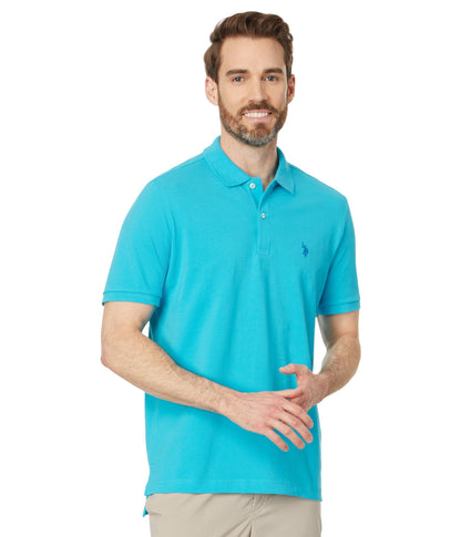 HOTU.S. Polo Assn. Men's Classic Polo Shirt, Two-Button Closure Pique Polo Shirt, Summer Fashion Golf Shirt | Two-Button Closure Pique Polo Shirt, Summer Fashion Golf Shirt