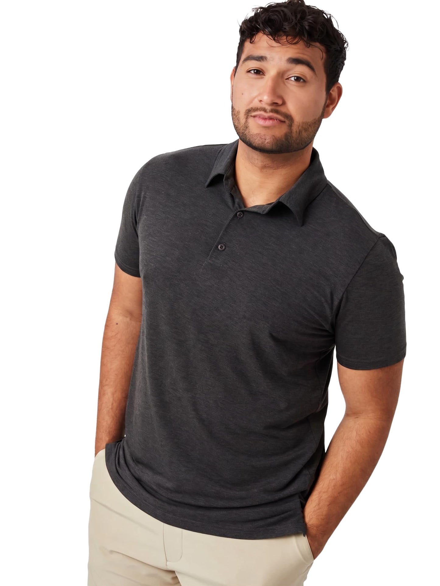 HOTFresh Clean Threads Mens Polo Shirts - Pre Shrunk Soft Fitted Premium Classic Shirt - Men's Polos Cotton Poly T-Shirt Blend