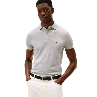 HOTTommy Hilfiger Men's Short Sleeve Polo Shirts in Slim Fit with Stretch and Organic Pique Cotton