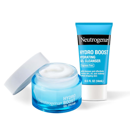 HOTNeutrogena Hydro Boost Hydrating Gel Cream Face Moisturizer for Sensitive Skin 1.7 fl oz plus Hydrating Gel Cleanser 0.5 fl oz Alcohol and Fragrance Free Hyaluronic Acid Daily Hydration Routine
