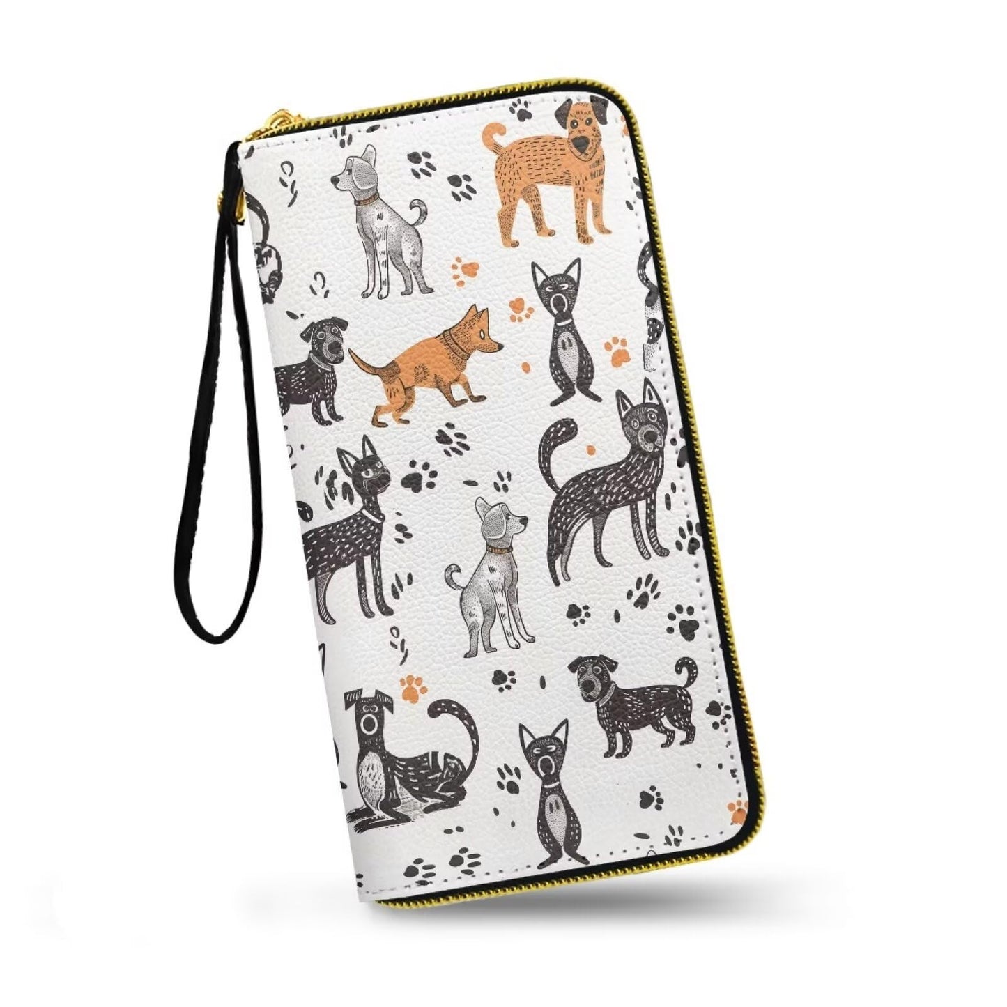 HOTMacaw Bird Lover Print Womens Wallet Leather Zip Around Wallet Tropical Forest Scarlet Macaw Parrot Long PU Leather Card Organizer Clutch with Wristlet