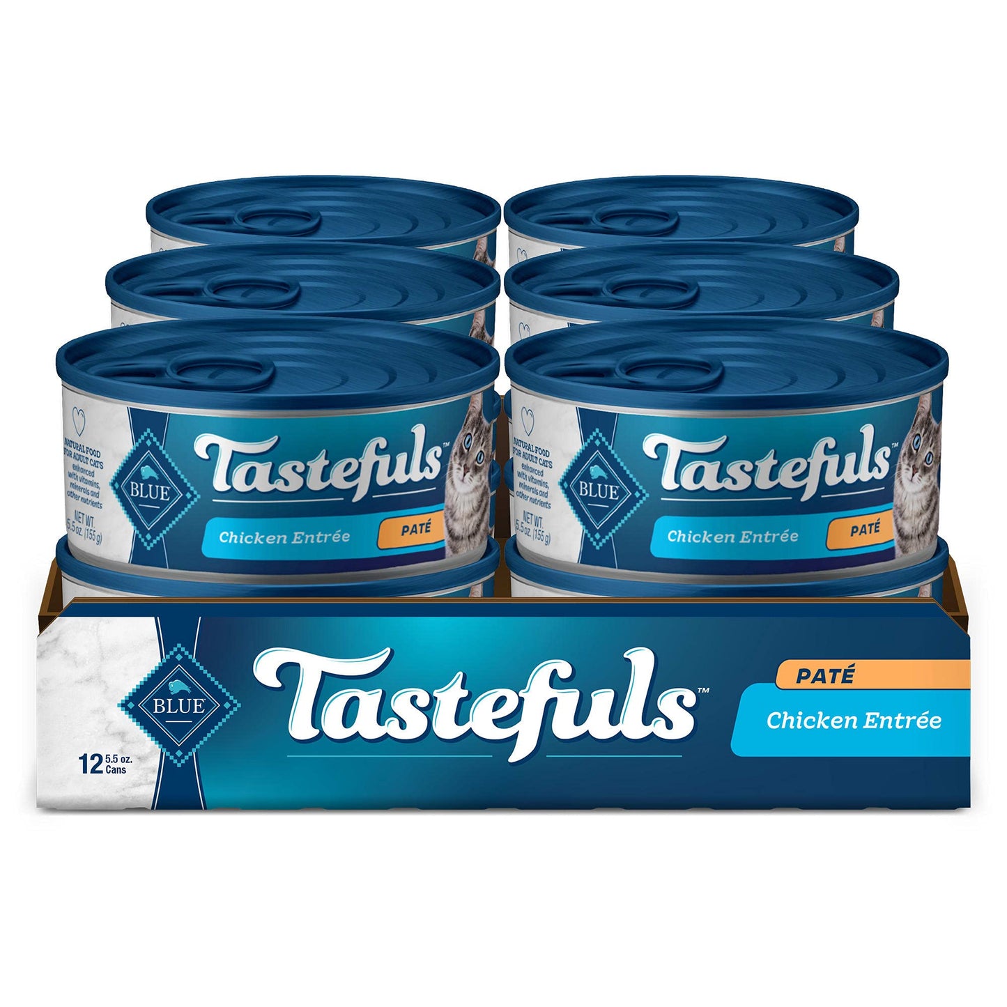 HOTBlue Buffalo Tastefuls Flaked Adult Wet Cat Food Variety Pack (Tuna, Chicken, Fish & Shrimp), Natural Ingredients Enhanced with Vitamins, Minerals & Other Nutrients, 3-oz. Each (12 Cans)