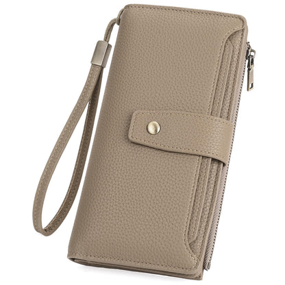 HOTGAEKEAO Womens Wallet RFID Blocking Large Capacity Vegan Leather Card Holder Wristlet Clutch with 32 Card Slots 4 ID Windows