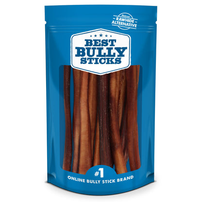 HOTBest Bully Sticks Thick Bully Sticks Dog Chews, 6", 5 Count | 100% grass-fed beef, single ingredient natural dog chews, easily digestible, long lasting, rawhide-free, grain-free