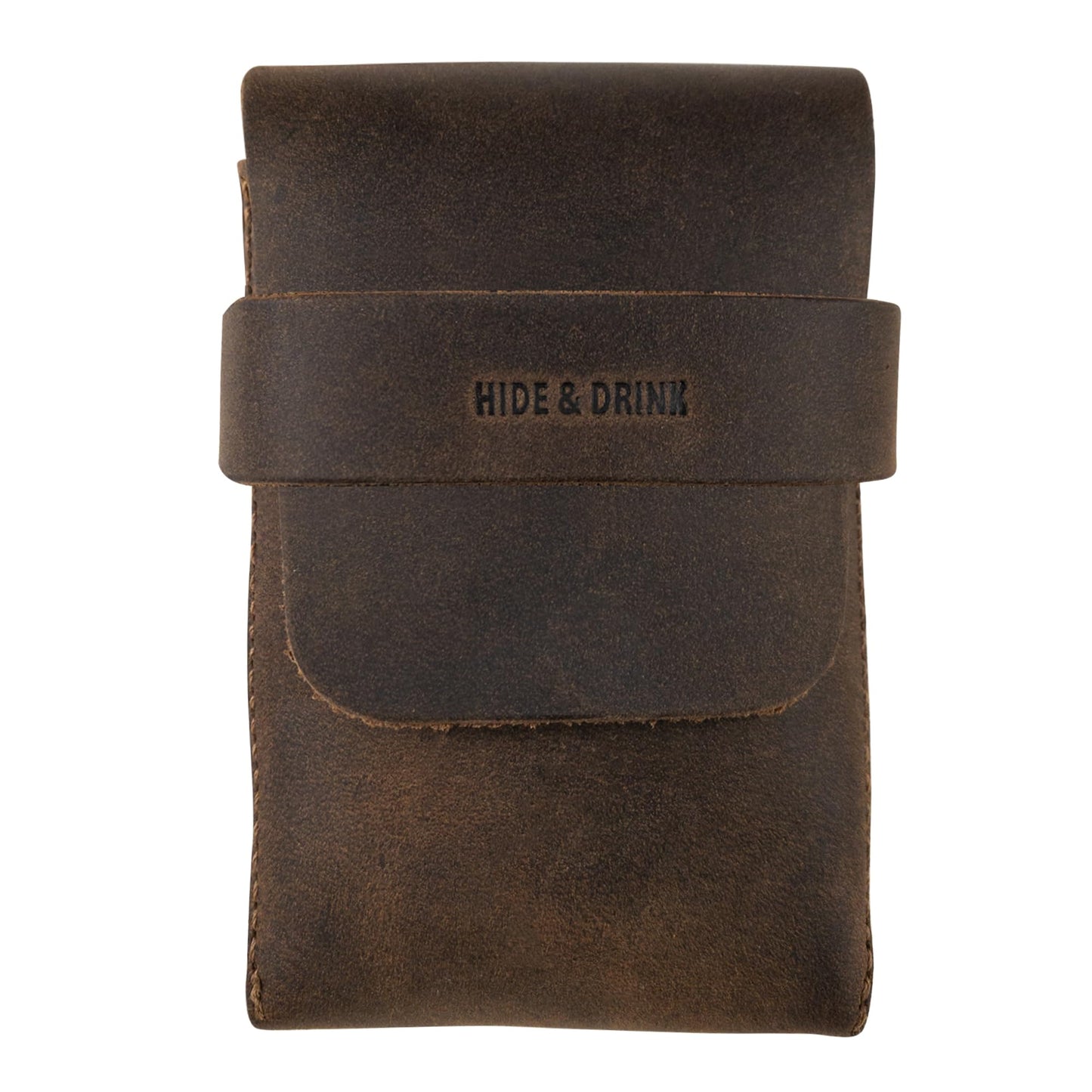 HOTHide & Drink, Classic Case for Playing Cards (Not Included) Secure Storage, Playing Deck Holder, Travel Accessory, Full Grain Leather, Handmade, Bourbon Brown