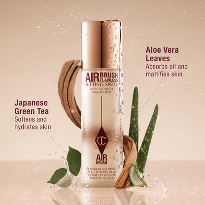 HOTCharlotte Tilbury Airbrush Flawless Setting Spray - Ultra-Fine Hydrating Mist to Prime & Set Makeup Up to 16Hr – Soothes and Blurs Skin, Waterproof, Wedding Makeup