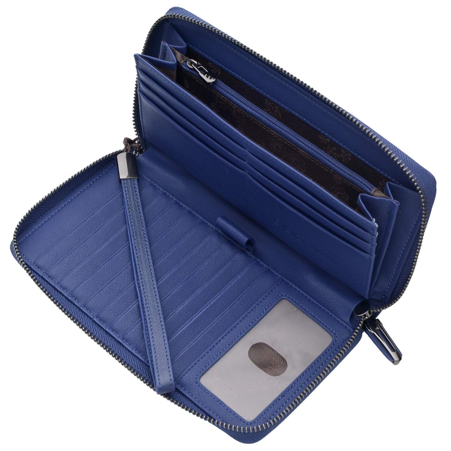 HOTBveyzi Women RFID Blocking Wallet Leather Zip Around Phone Clutch Large Capacity Ladies Travel Purse Wristlet