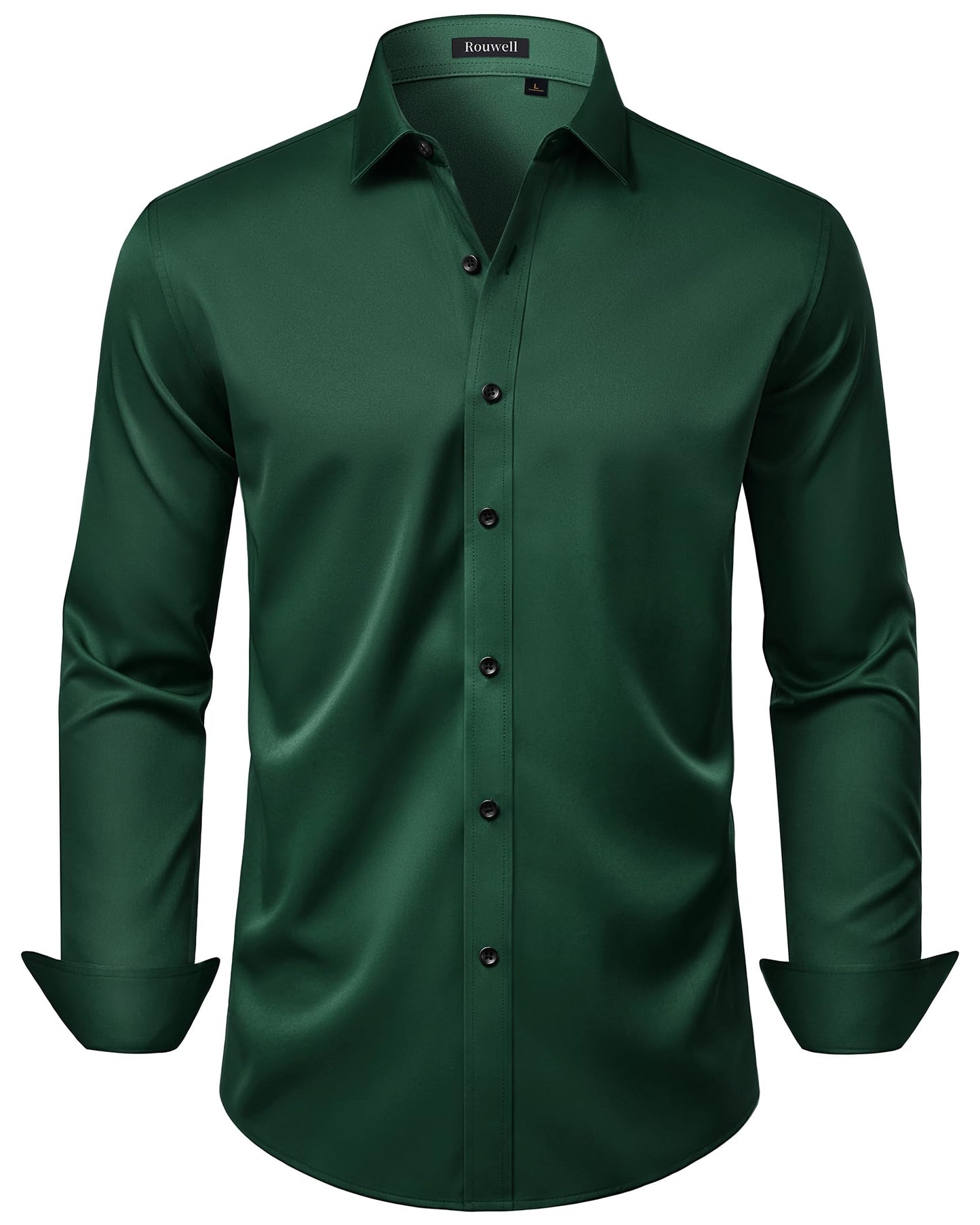 HOTMens Wrinkle Free Dress Shirts Regular Fit Business Button Down Shirt Formal Long Sleeve Wedding Stretch Shirts