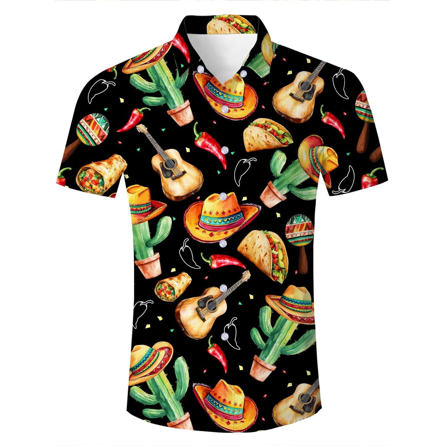 HOTFanient Mens Hawaiian Shirt Summer 3D Print Casual Short Sleeve Button Down Graphic Aloha Dress Shirts
