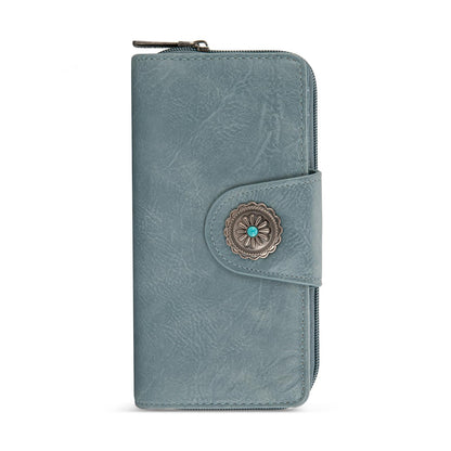 HOTMontana West Women's Wallets Western Sunflower Wallet Women Large Capacity Credit Card Wallet Ladies Female Bifold Clutch Wallets with ID Window and Coin Purse