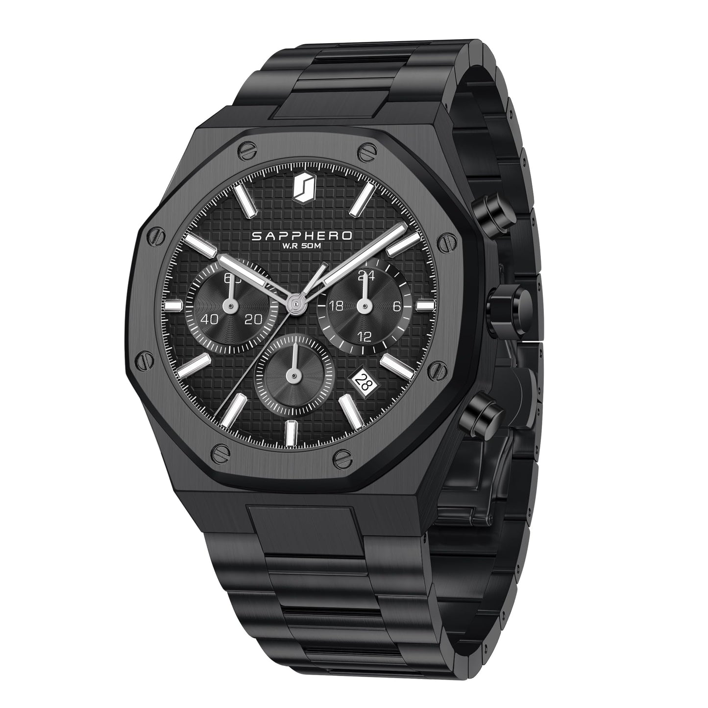 HOTSAPPHERO Mens Watches Stainless Steel Quartz Watch for Men Waterproof Date Clock Fashion Business Wristwatch Gift for Men