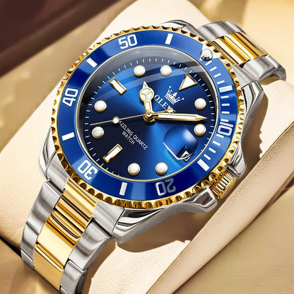 HOTOLEVS Luxury Watches for Men Big Stainless Steel Waterproof Analog Quartz