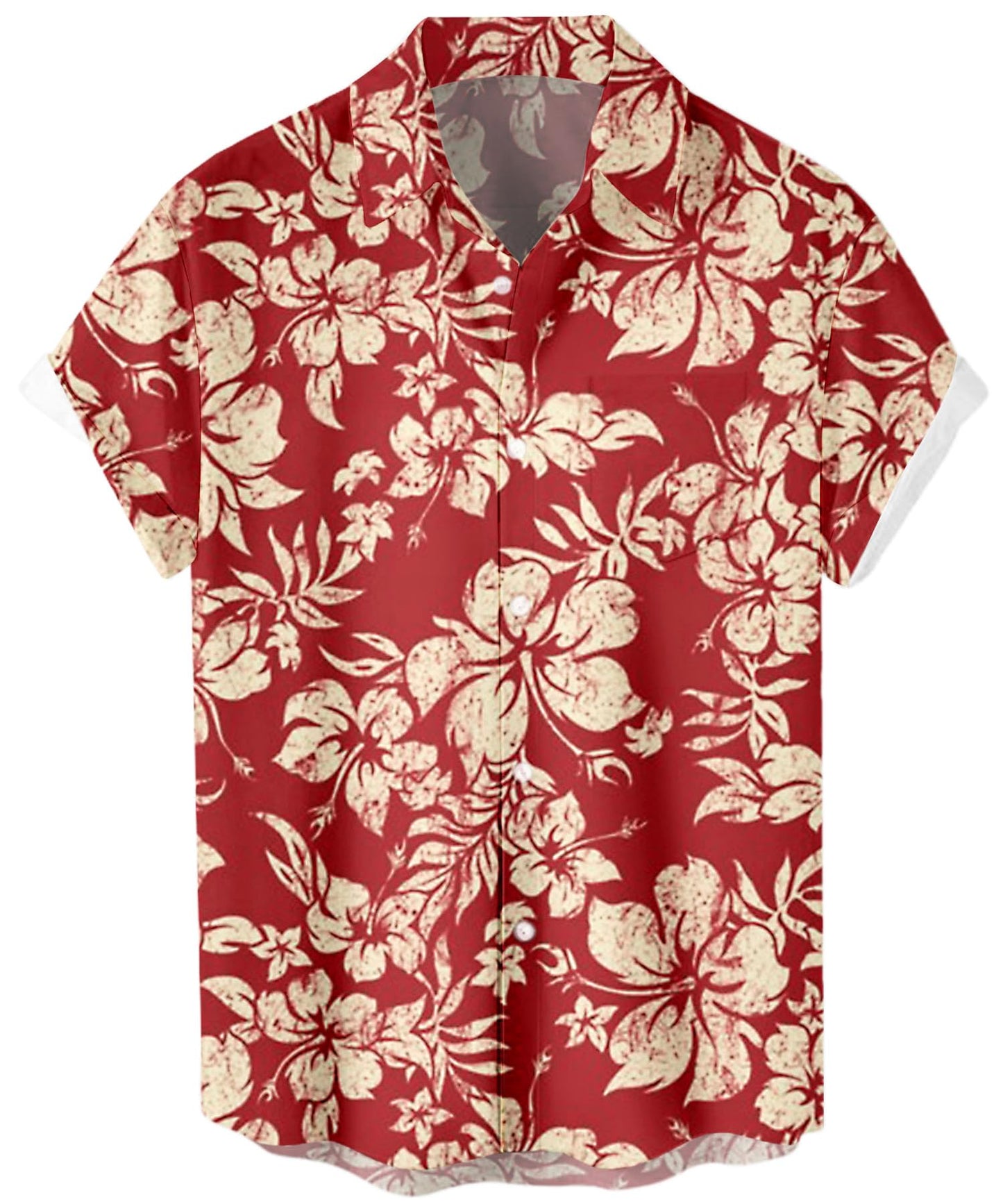HOTMen's Short Sleeve Button Up Hawaiian Shirt 1950s Vintage Bowling Shirts