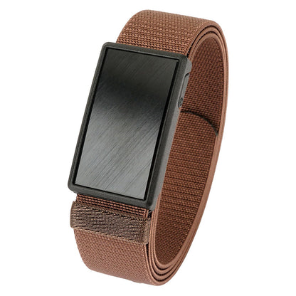 HOTMens Magnetic Belt 1.38" Wide Quick Release Metal Buckle Elastic Nylon Webbing Stretchable Golf Belts
