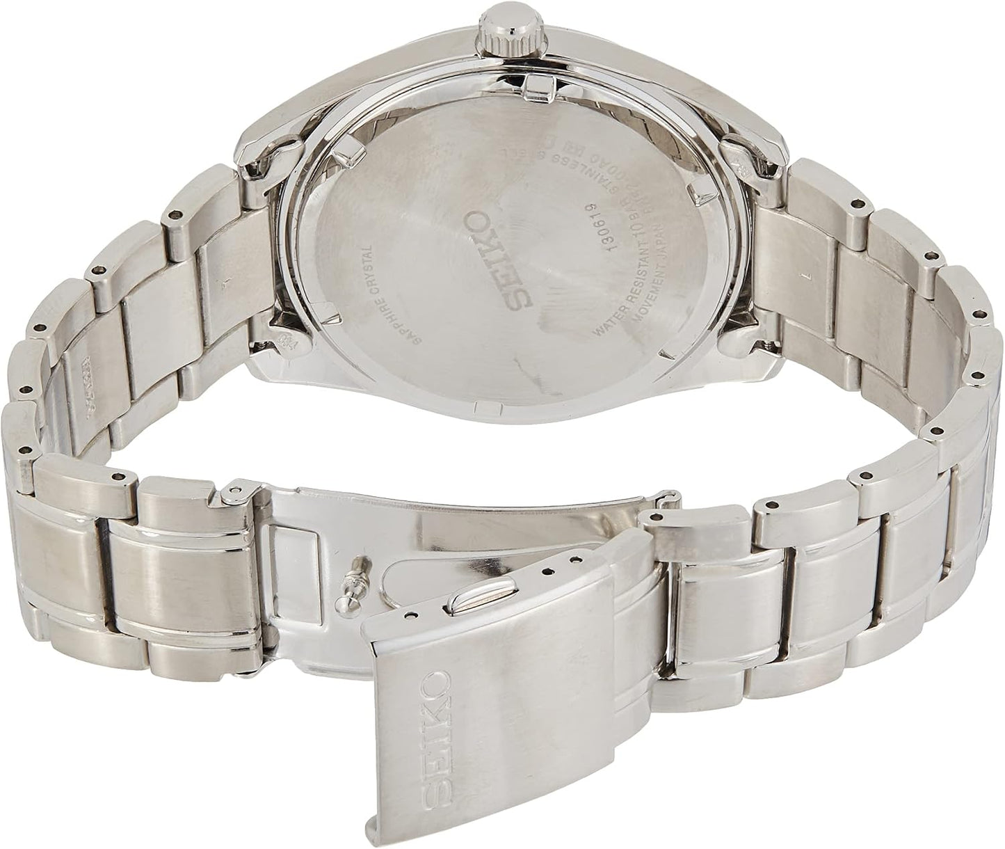 HOTSeiko SUR307 Watch for Men - Essentials - Silver Dial with Sunray Finish, Date Calendar, LumiBrite Hands, Stainless Steel Case & Bracelet, and 100m Water Resistant