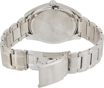 HOTSeiko SUR307 Watch for Men - Essentials - Silver Dial with Sunray Finish, Date Calendar, LumiBrite Hands, Stainless Steel Case & Bracelet, and 100m Water Resistant