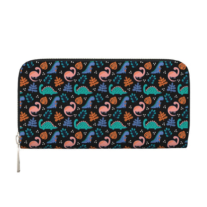 HOTCute Dinosaur Chicken Nuggets Long Wallet for Women Men Leather Clutch Purse Large Capacity Card Holder Money Organizers for Cash Coin Smart Phone