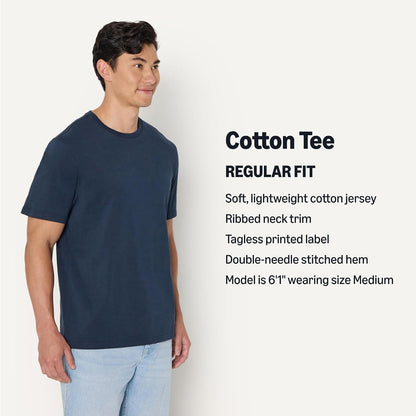 HOTAmazon Essentials Men's Regular-Fit Short-Sleeve T-Shirt, Pack of 6