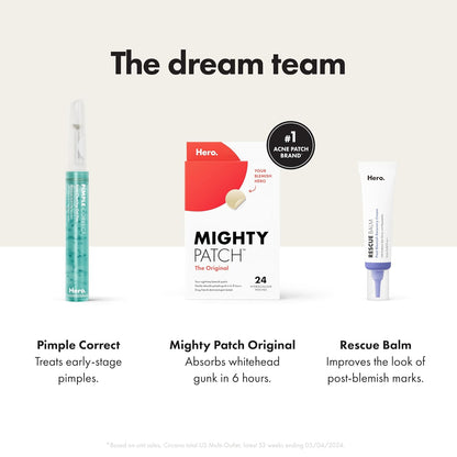 HOTMighty Patch Hero Cosmetics Original Nighttime Acne Pimple Patches, 72 Ct | #1 Hydrocolloid Acne Patches, Shrinking Zits & Whiteheads in 1 Use, Pimple Stickers for Face