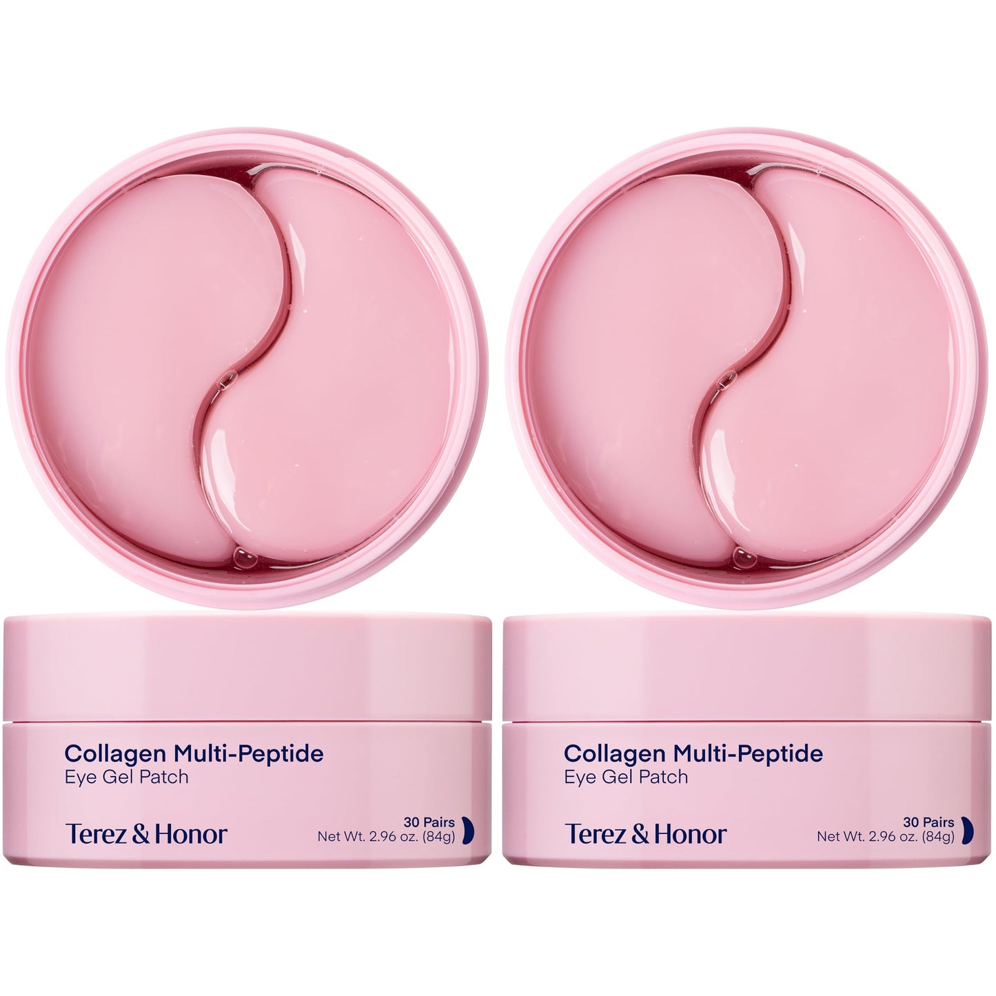 HOTTerez & Honor Under Eye Patches for Dark Circles - 60 Korean Hydrogel Masks for Puffiness, Bags, Wrinkle with Caffeine, Hyaluronic Acid, Niacinamide - Undereye Hydrating & Cooling, Vegan, No Fragrance