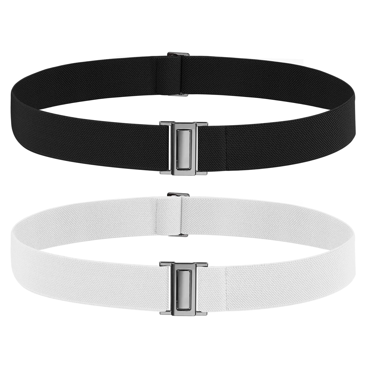 HOTNo Show Elastic Belts for Women with Invisible Flat Buckle Stretch Web Strap Belt for Jeans Pants Dresses