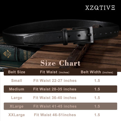 HOTXZQTIVE TSA Belt For Men Metal Free Dress Belts Hypoallergenic Leather Belt With Black Buckle Nickle Free