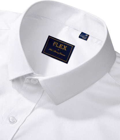 HOTJ.VER Men's Dress Shirts Solid Long Sleeve Stretch Wrinkle-Free Formal Shirt Business Casual Button Down Shirts