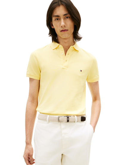 HOTTommy Hilfiger Men's Short Sleeve Polo Shirts in Slim Fit with Stretch and Organic Pique Cotton