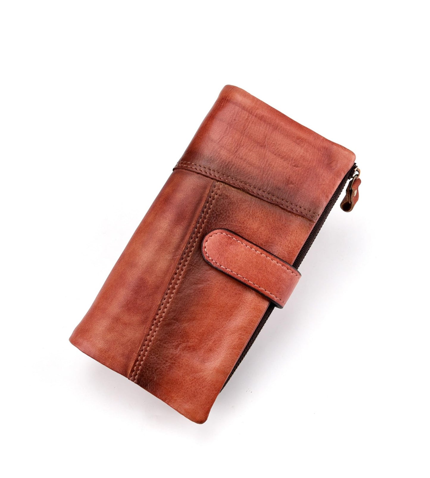 HOTKingTo Genuine Leather RFID Long Wallet for Women, Checkbook Card Holder | 18 card slots, ID windows, bill pockets and RFID blocking organize cash, cards, receipts and travel documents