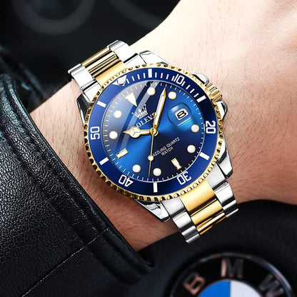 HOTOLEVS Luxury Watches for Men Big Stainless Steel Waterproof Analog Quartz