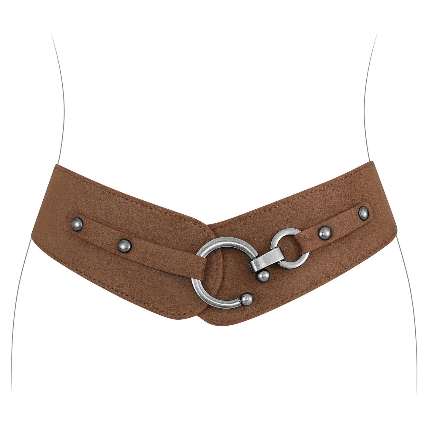 HOTJASGOOD Women's Elastic Wide Belts Retro Stretchy Belt Vintage Cinch Belts for Dresses Coats