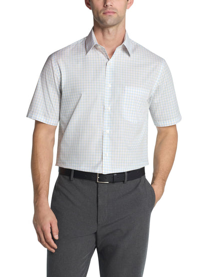 HOTVan Heusen Men's Short Sleeve Dress Shirt Regular Fit Poplin Solid