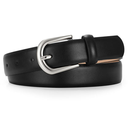 HOTJASGOOD Leather Belt Women Belts for Jean Pants with Gold Buckle Fashion Ladies Waist Belt