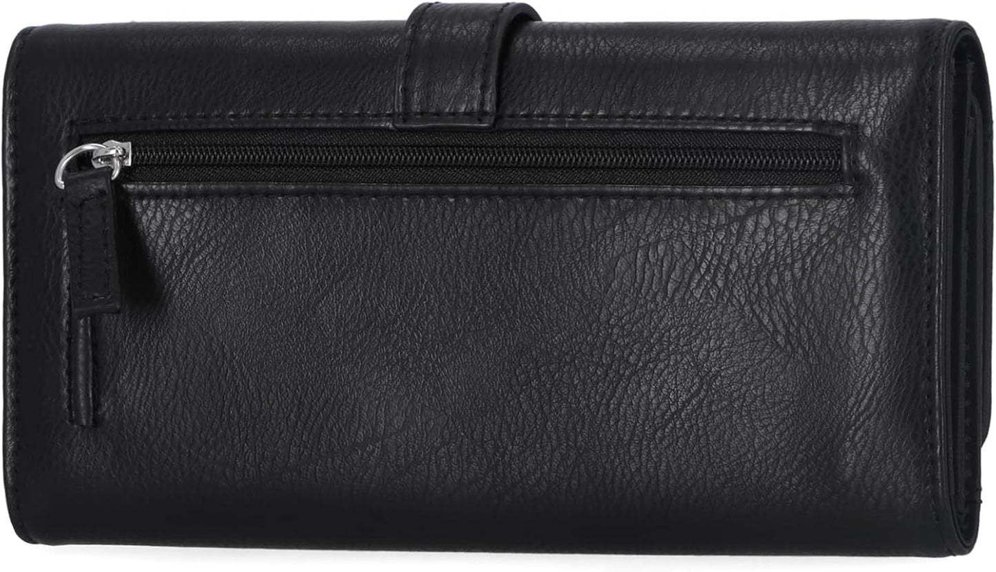 HOTMundi File Master Womens RFID Blocking Wallet Clutch Organizer With Change Pocket