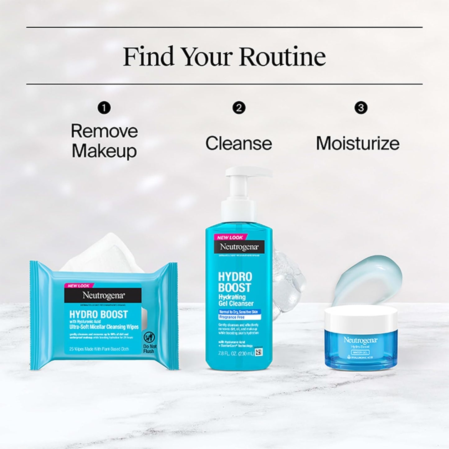 HOTNeutrogena Hydro Boost Water Gel and Hydro Boost Hydrating Gel Cleanser, for Normal to Oily Skin, Facial Moisturizer 1.7 fl oz and Trial-Size Facial Cleanser 0.5 fl oz