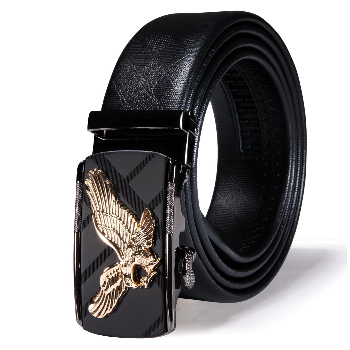 HOTDubulle Designer Mens Belts, Sliding Automatic Buckle Ratchet Dress Belt TOP Genuine Leather Strap Gifts