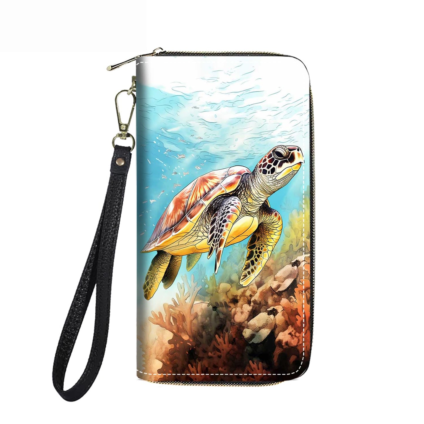 HOTWomen's Large Capacity Wallet PU Leather Double Zipper Clutch Purse Multifunctional Wallet with Removable Wristlet Strap for Smart Phone/Coin/Card/Cash, Flower Butterfly