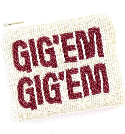 HOTFootball Beaded Coin Purse